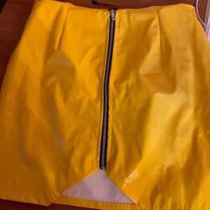 Brand new yellow vinyl skirt